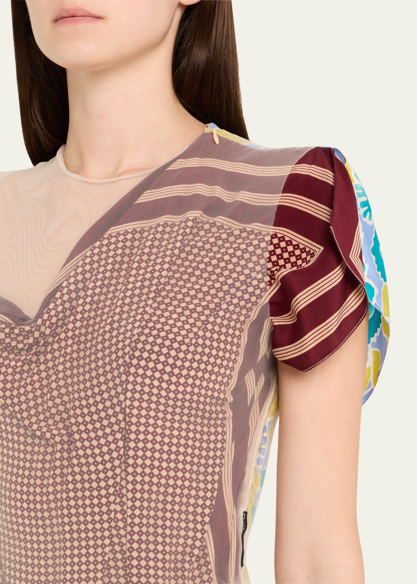 Regenerated Silk Scarves Long Fitted Dress - 5