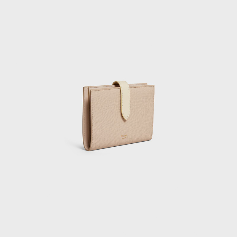 CELINE Medium strap wallet in Bicolour Grained Calfskin outlook