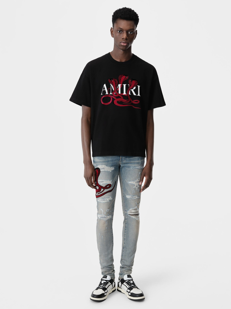 AMIRI GLITTER POISON LOGO SKATER TEE outlook