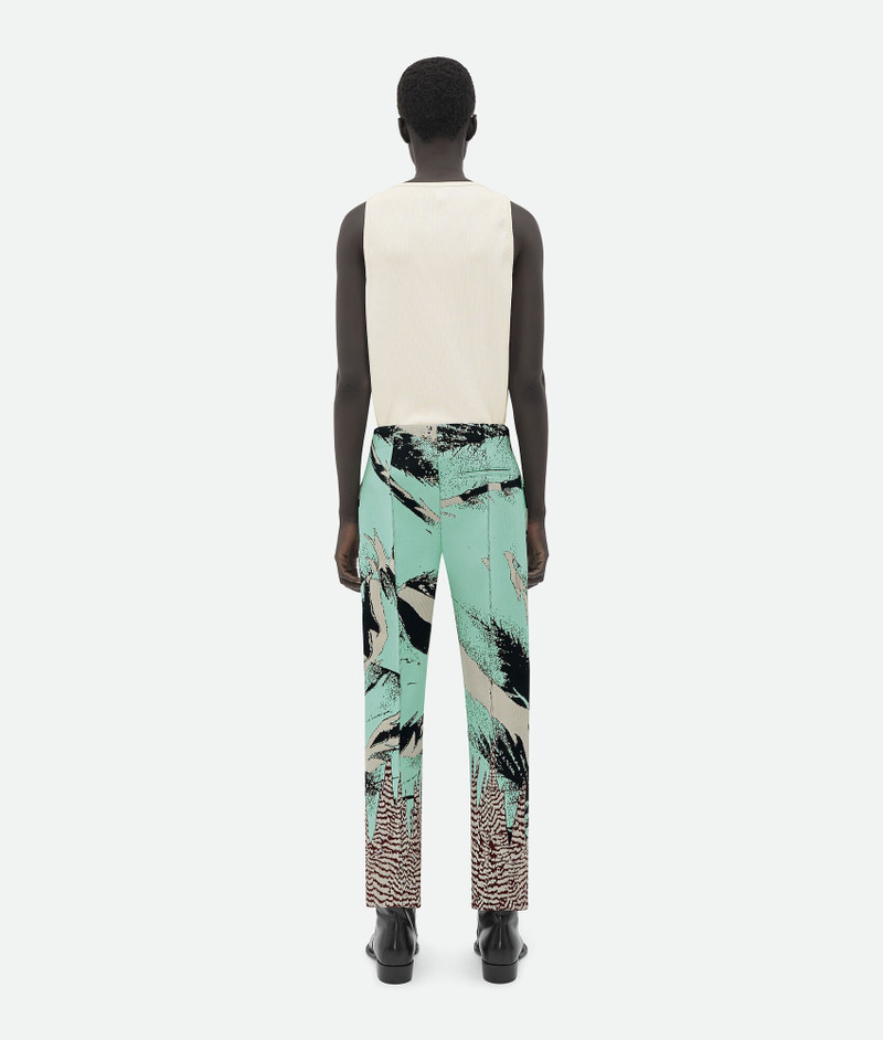 Curved Shape Graphic Viscose Jacquard Trousers 3