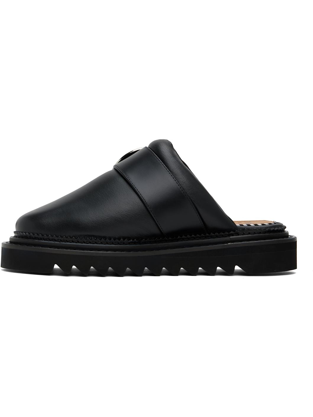 Black Buckle Slippers - 3