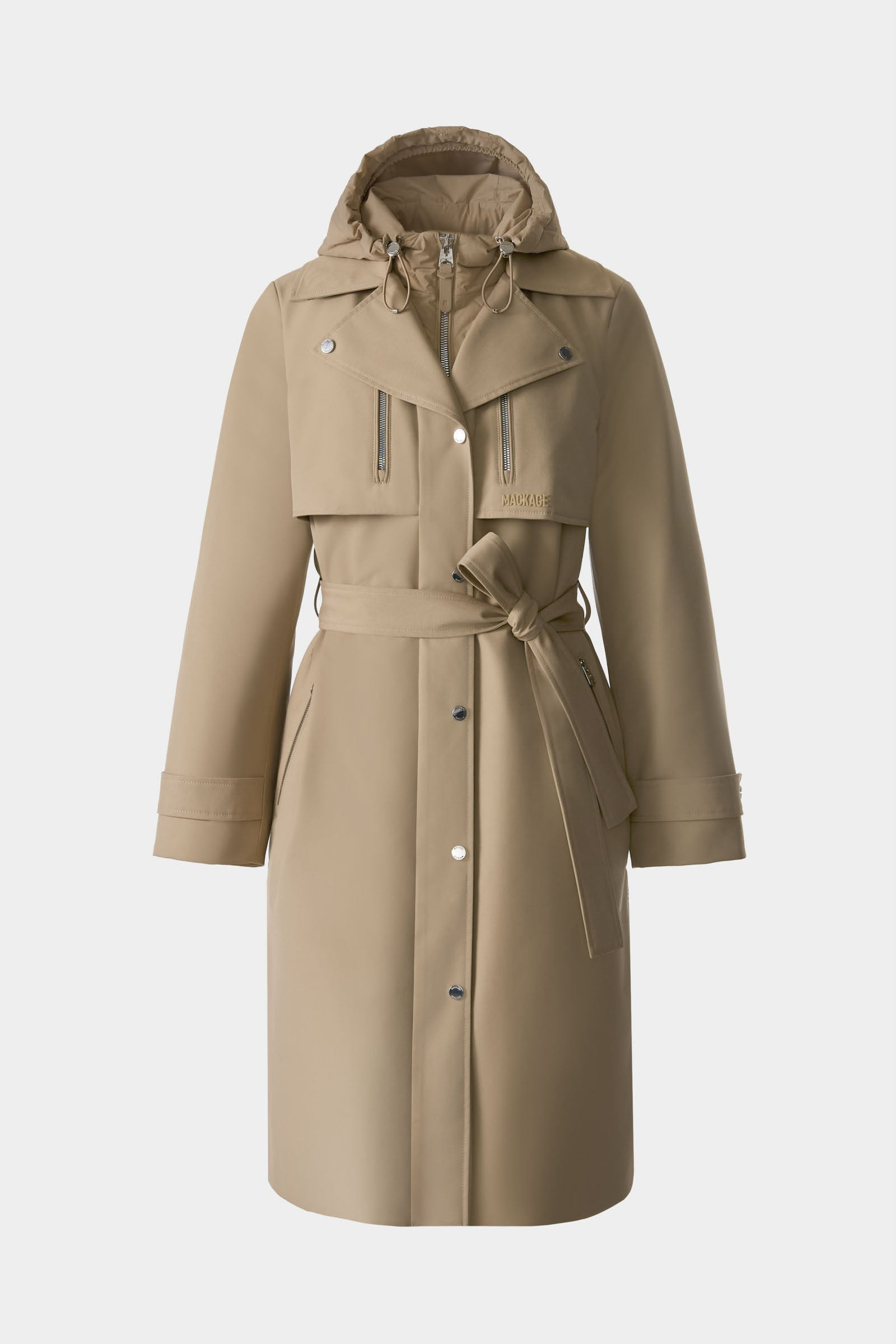 SIOBHAN Down Trench Coat with Removable Bib - 3