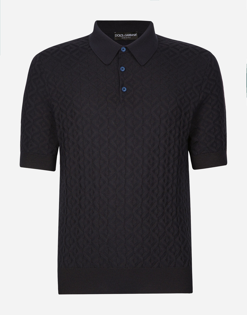 Short-sleeved silk polo-shirt 1