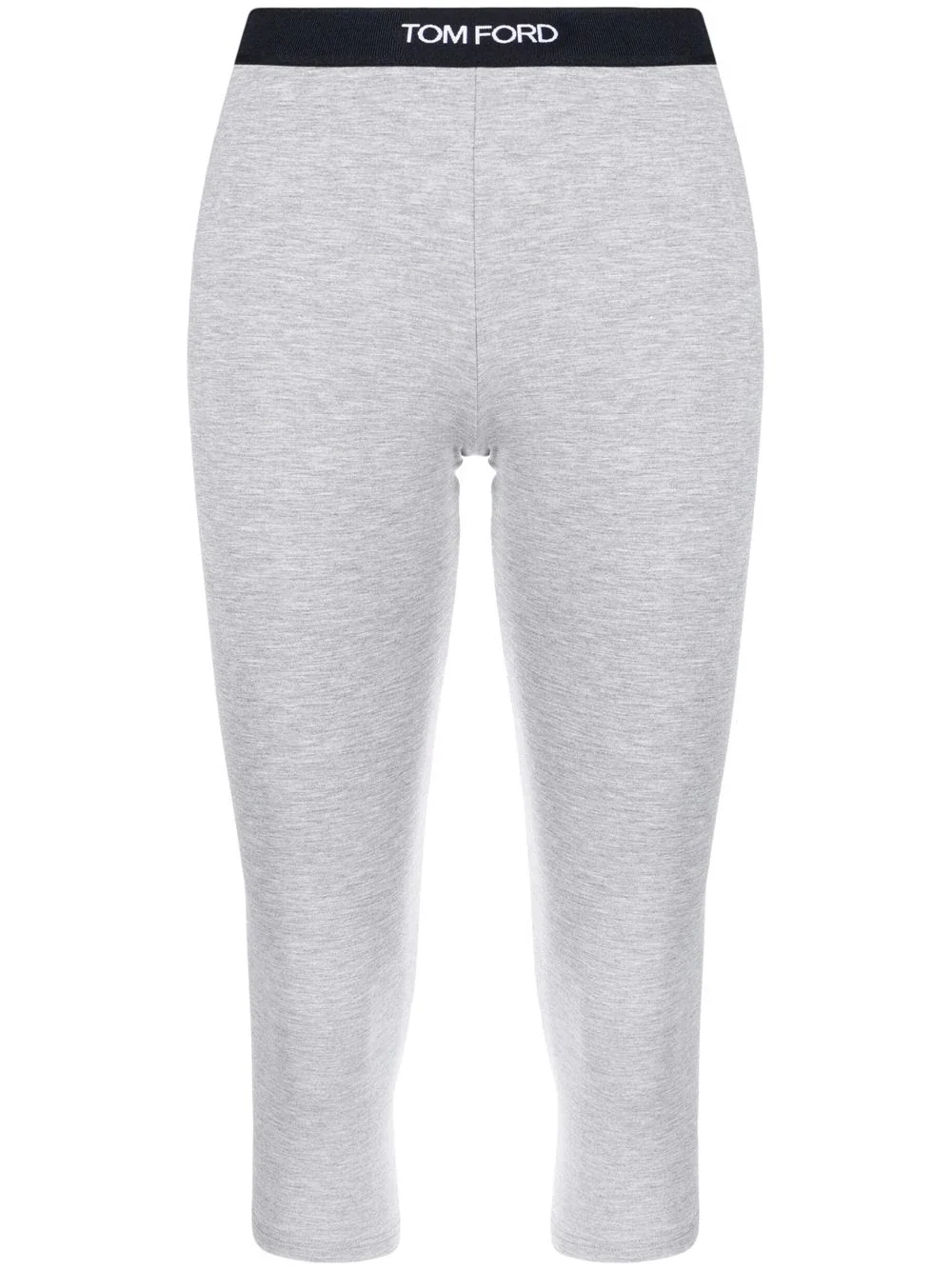 cropped logo-waistband leggings - 1