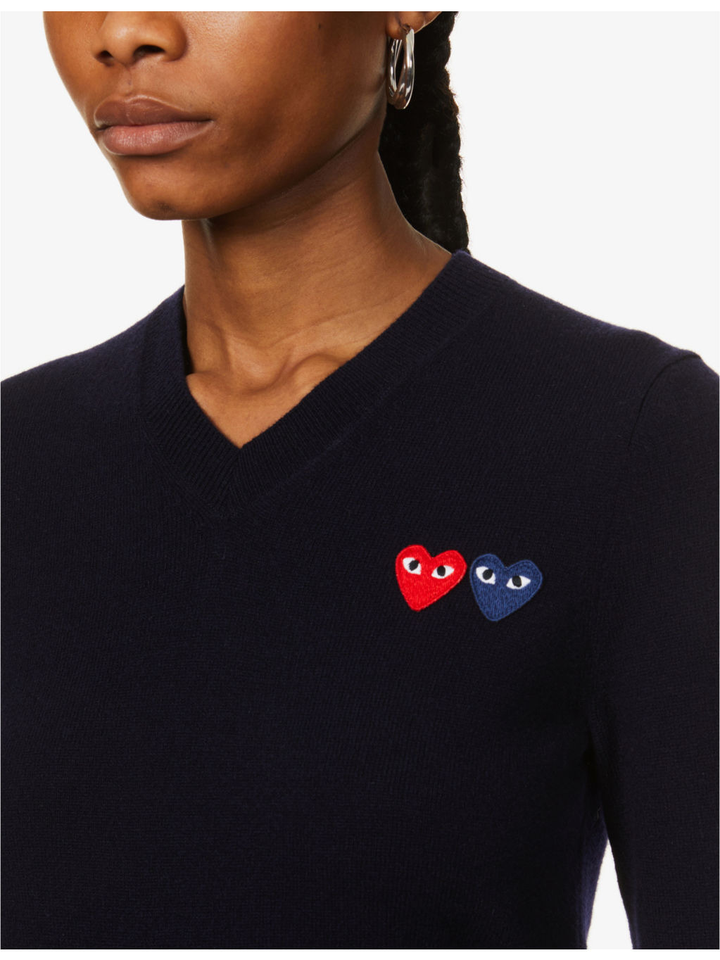 Branded V-neck wool jumper - 5