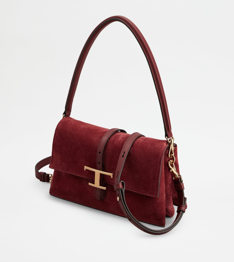 T TIMELESS FLAP BAG IN SUEDE MINI - RED 6