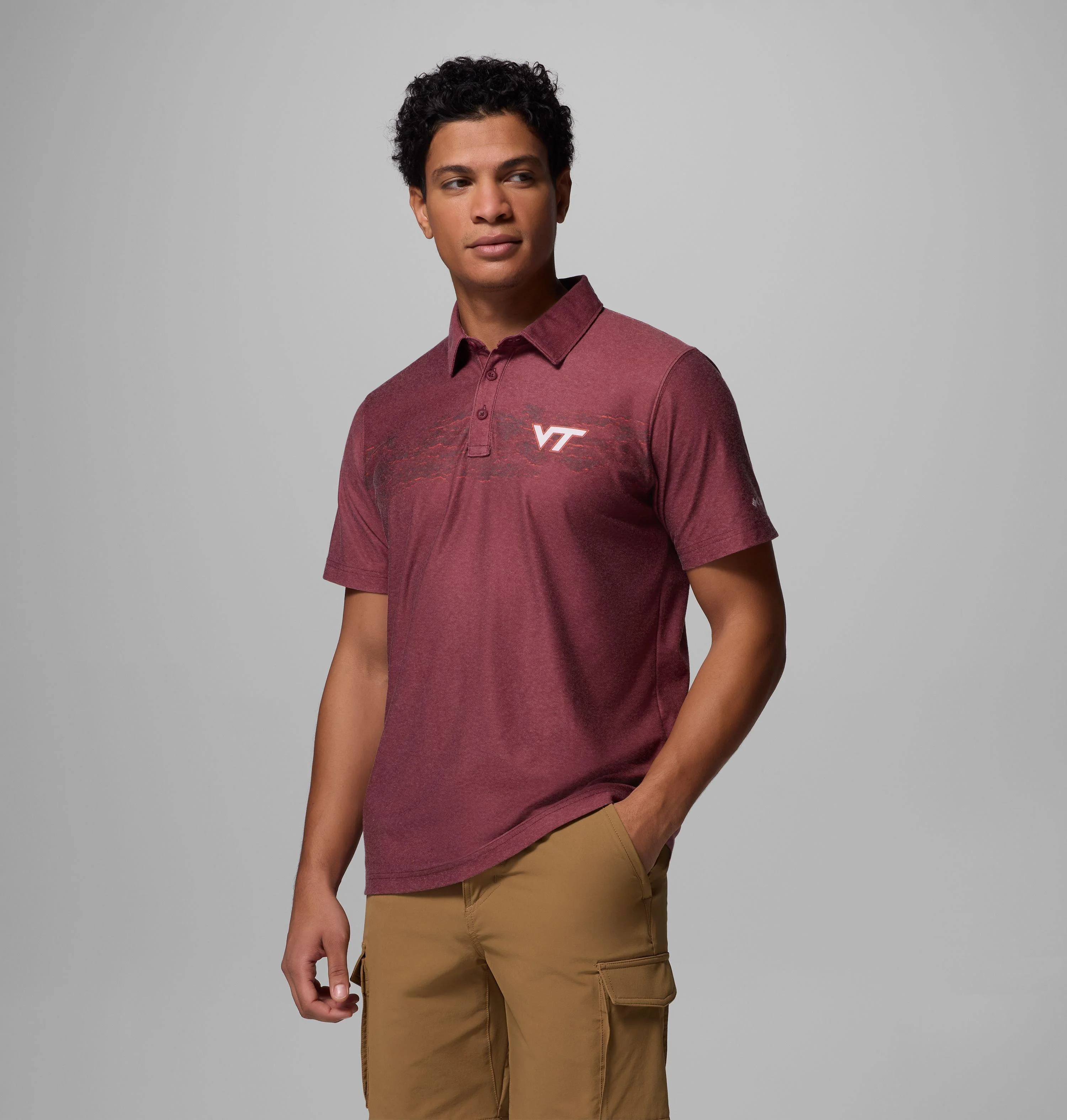 Men's Collegiate Thistletown Hills Printed Polo - Virginia Tech - 1