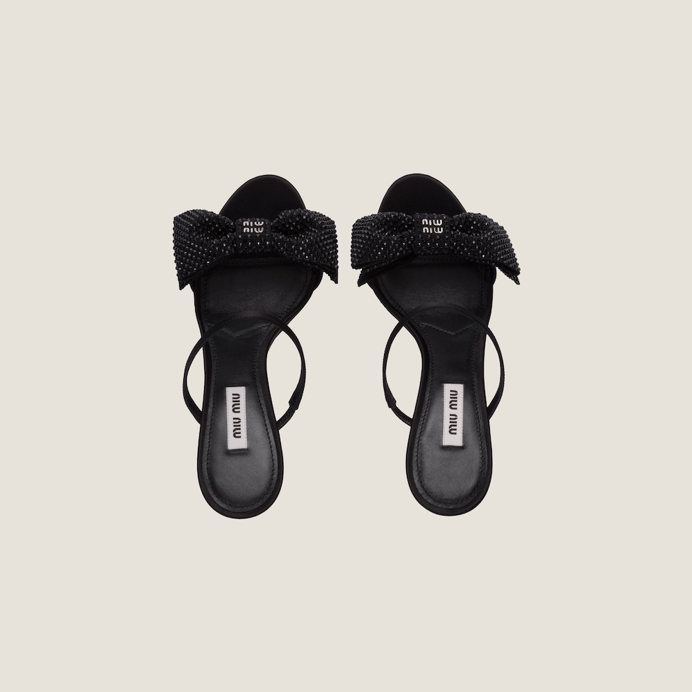 Satin bow sandals - 4