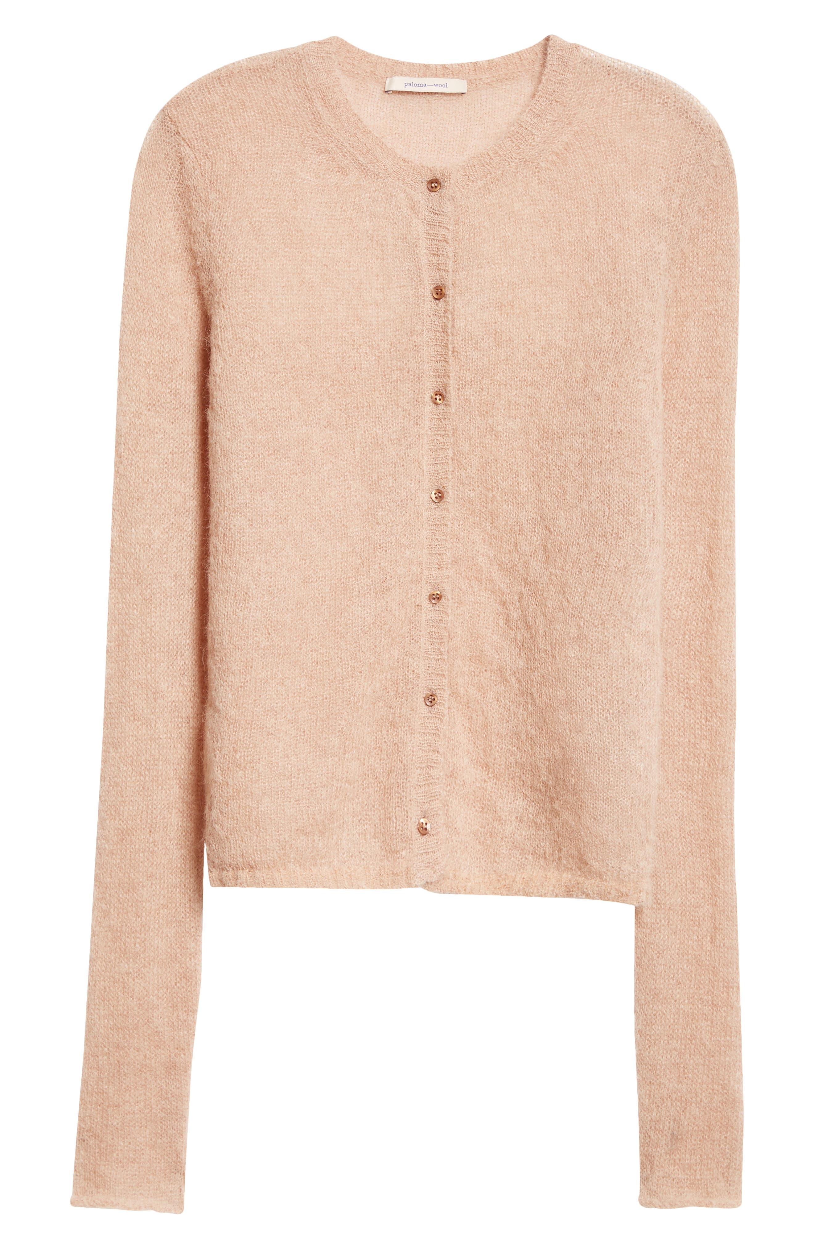 Paloma Wool Alone Avec Plaisir Mohair & Alpaca Blend Cardigan in Light Brown at Nordstrom - 6