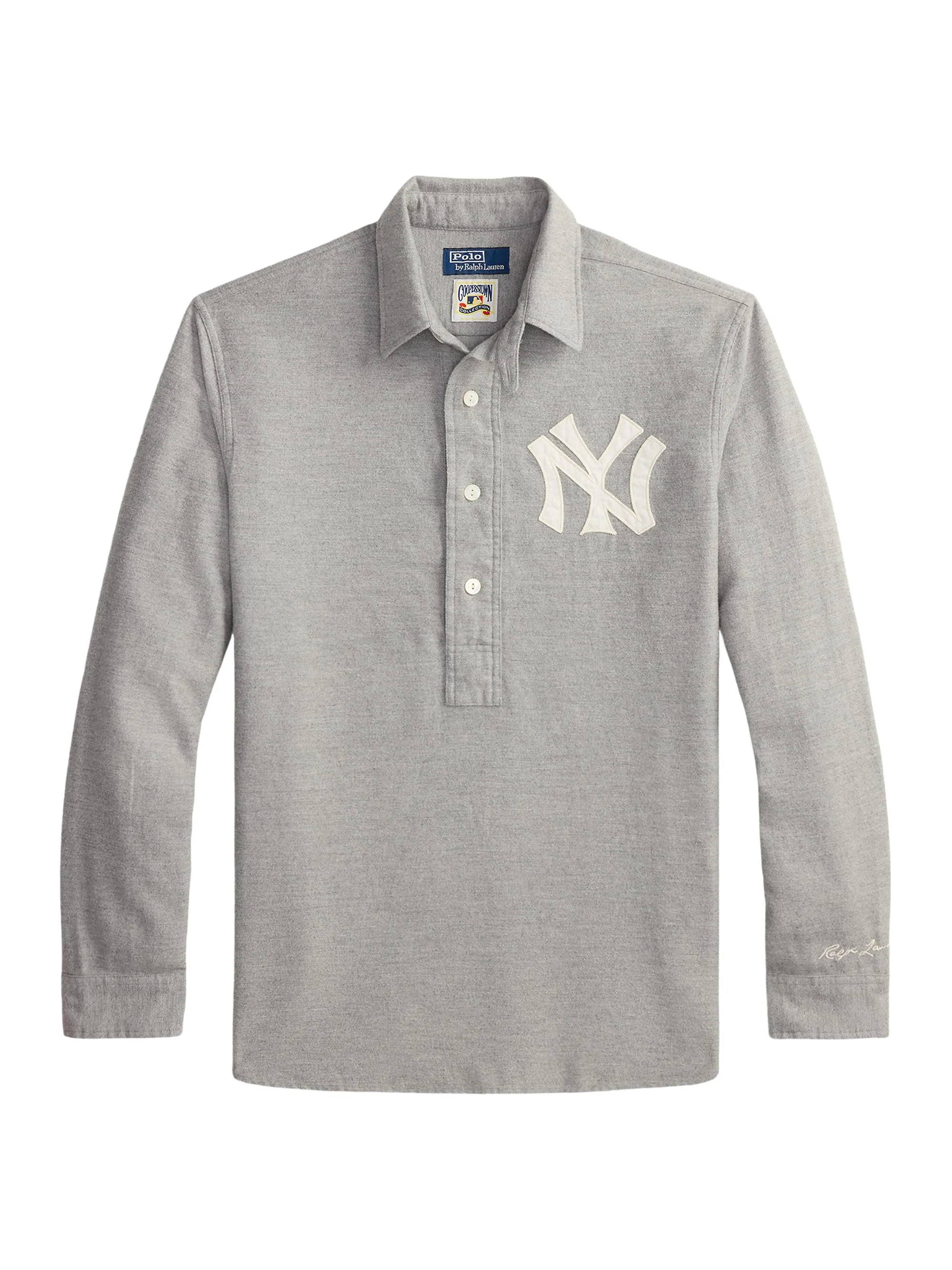 Men's Fielder New York Yankees Cotton Polo Shirt - Grey Heather - 1