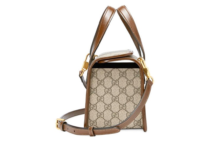 (WMNS) Gucci Canvas Horsebit 1955 Old Flower Logo Single-Shoulder Bag Mini Brown 645453-92TCG-8563 - 4