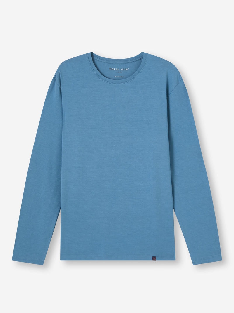 Men's Long Sleeve T-Shirt Basel Micro Modal Stretch Steel Blue - 1