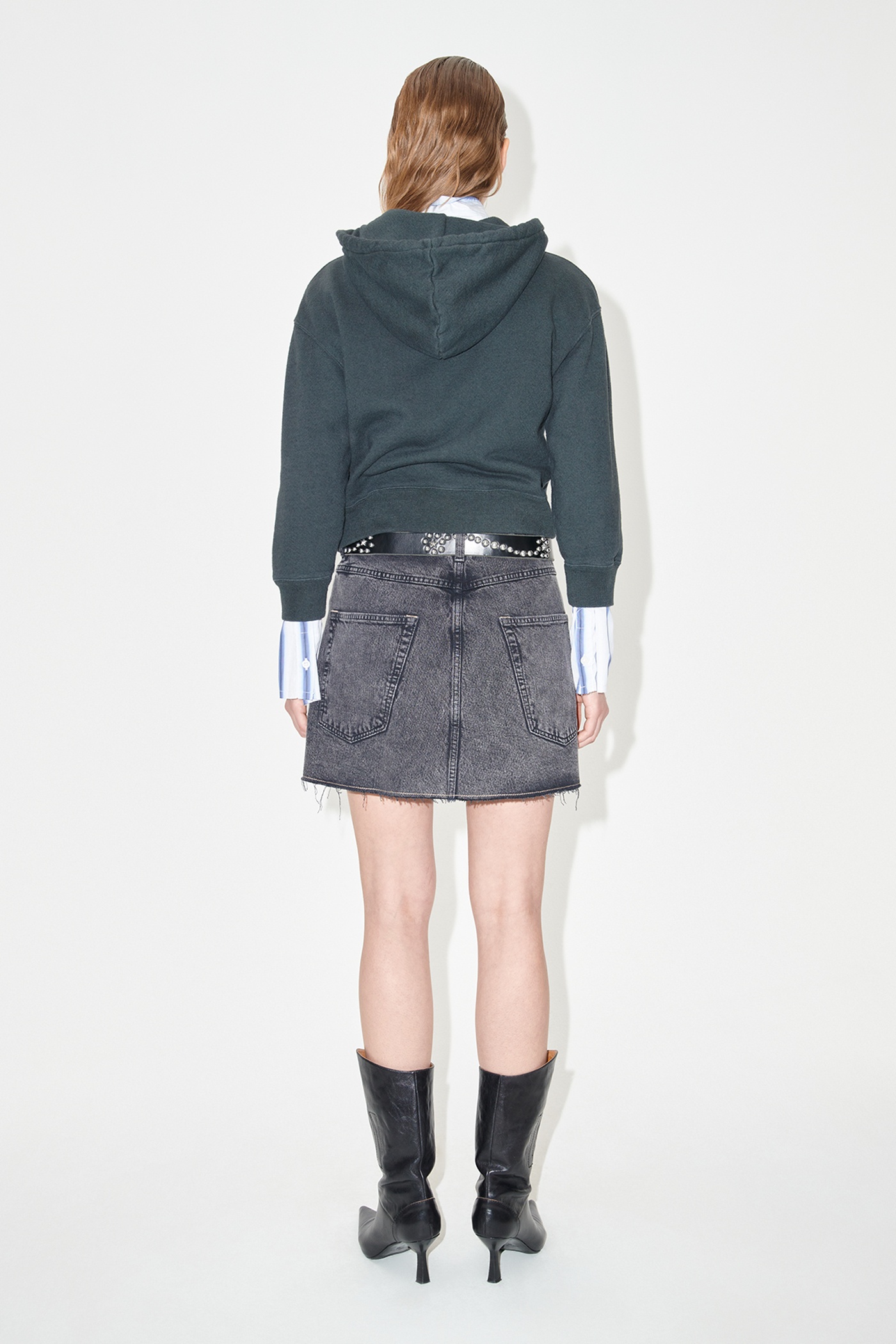 Cover Skirt Overdyed Black Chain Twill - 7