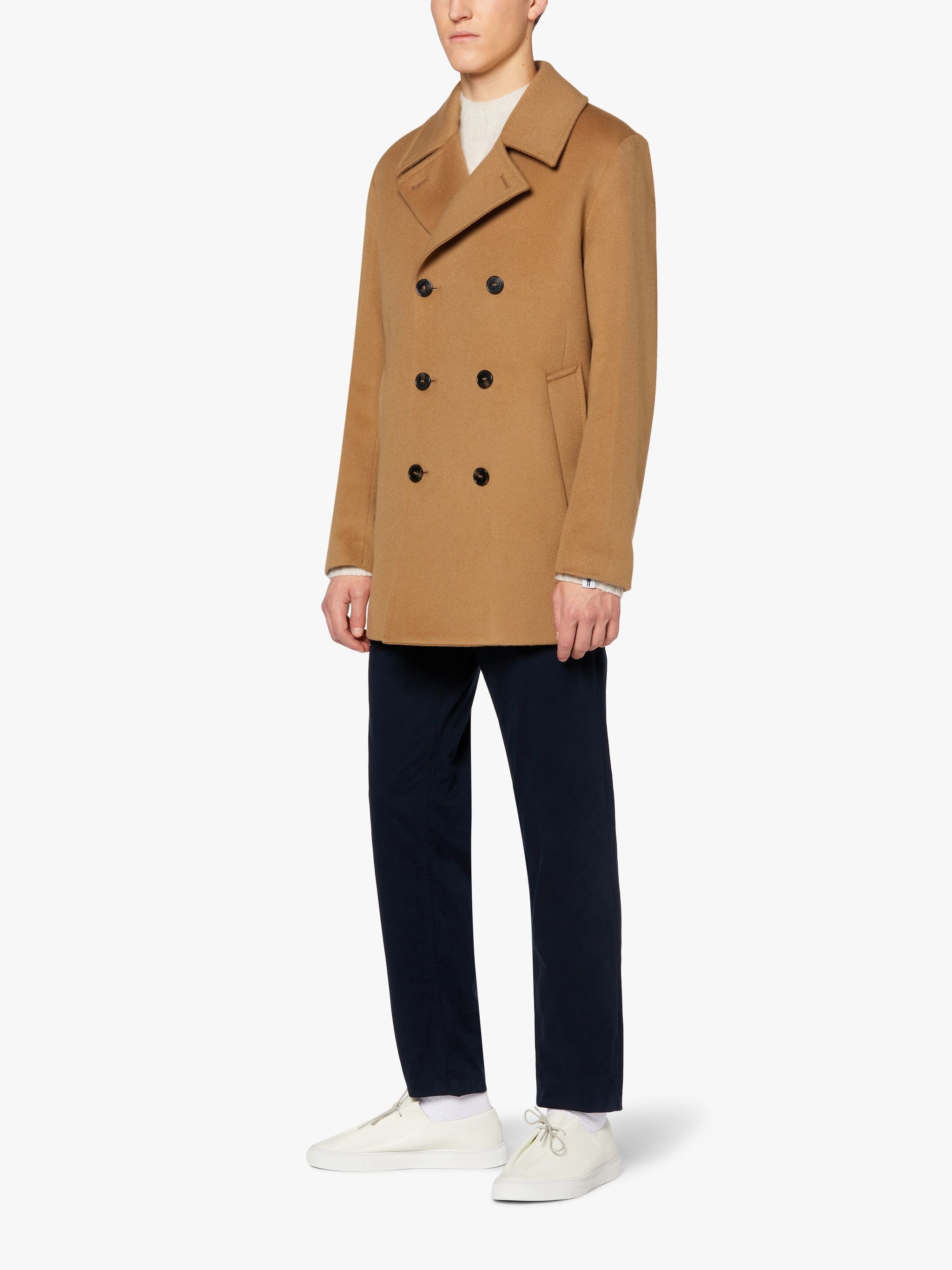 DALTON BEIGE WOOL & CASHMERE PEA COAT | GM-1075F - 4