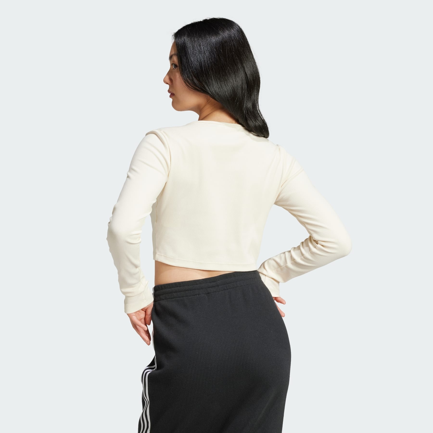 Essentials Ribbed Crop Long Sleeve Tee - 3