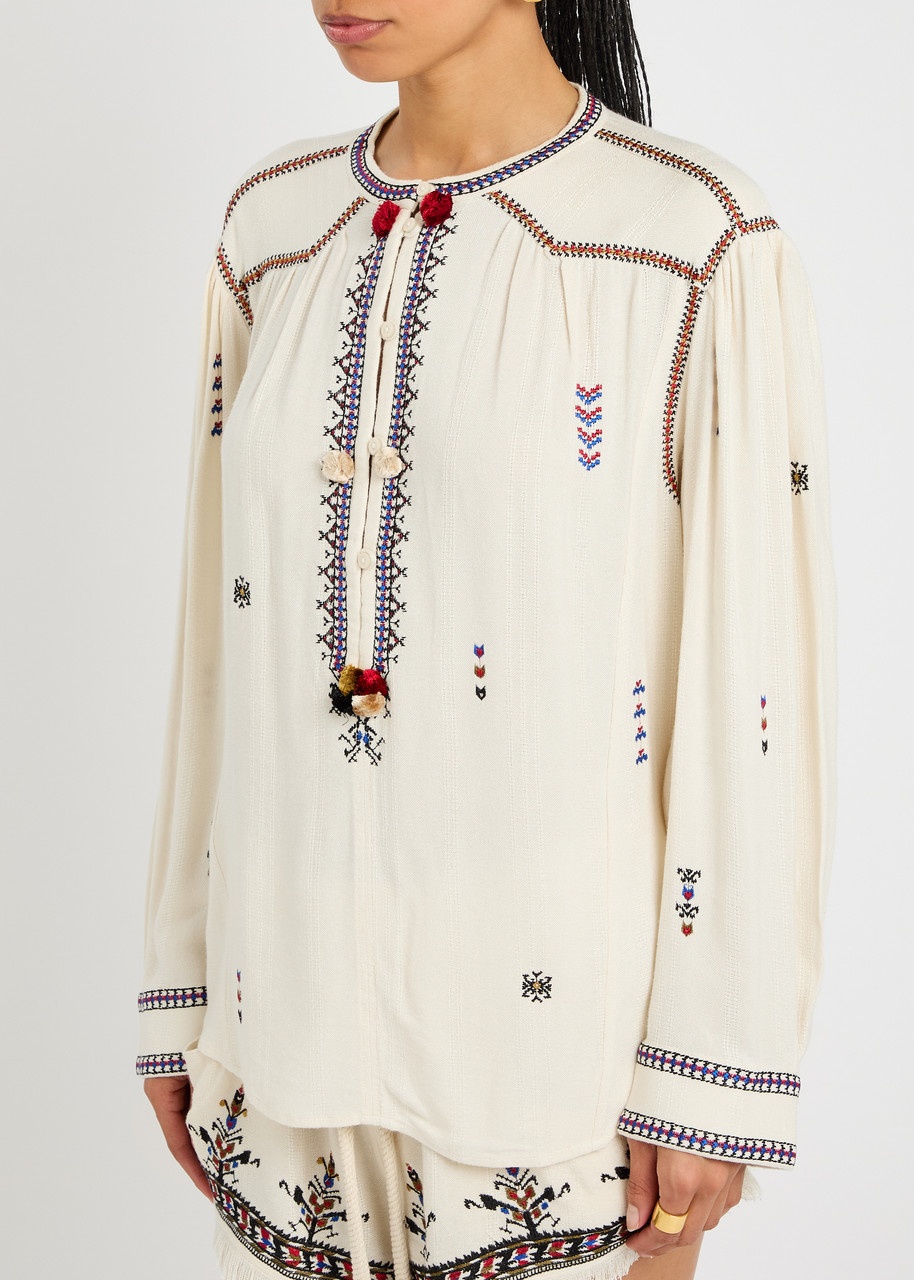 Isabel Marant étoile Pelson Embroidered Woven Blouse - 2