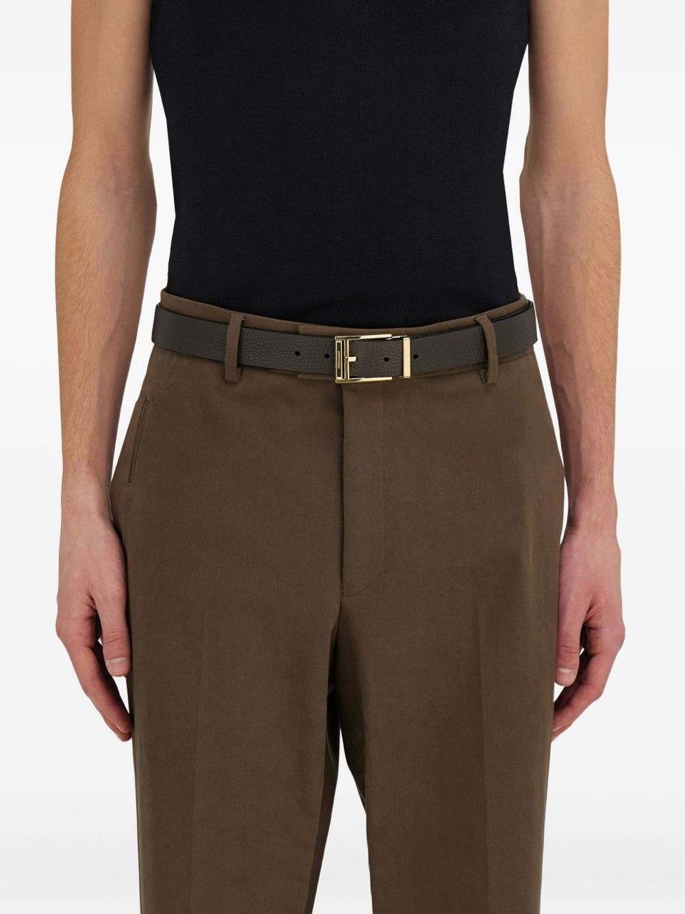 reversible square-buckle belt - 4