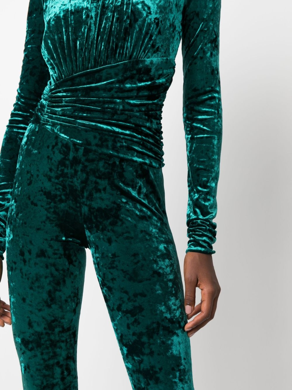 draped velvet jumpsuit - 5