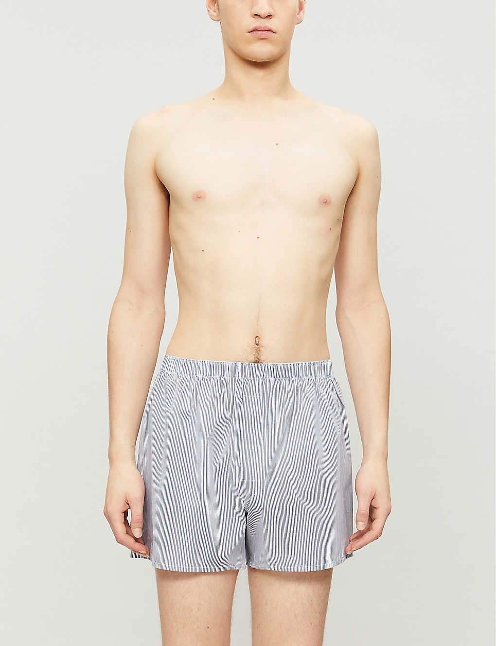 Pinstripe relaxed-fit cotton boxer shorts - 1