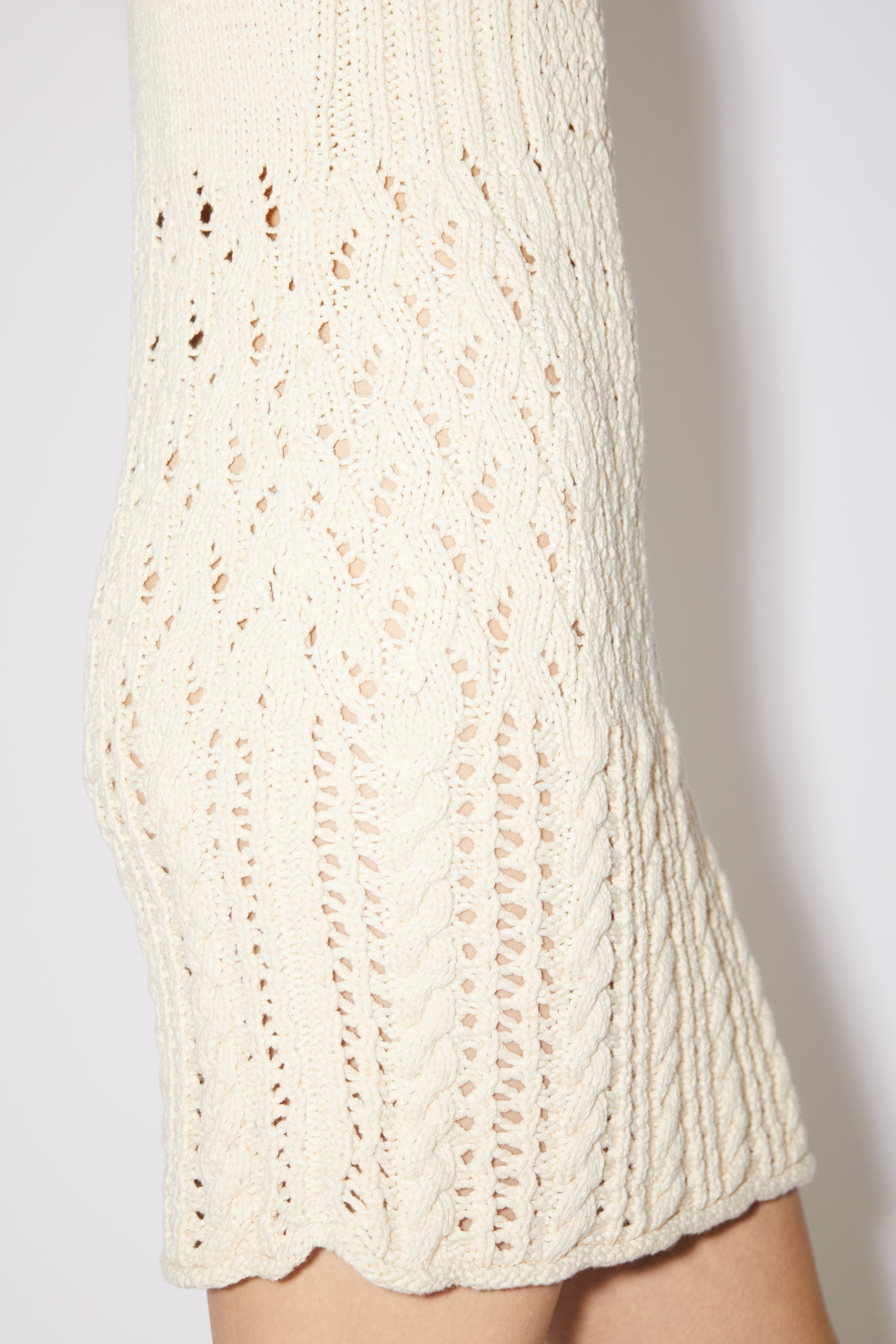 Knitted mini dress - Warm white - 6