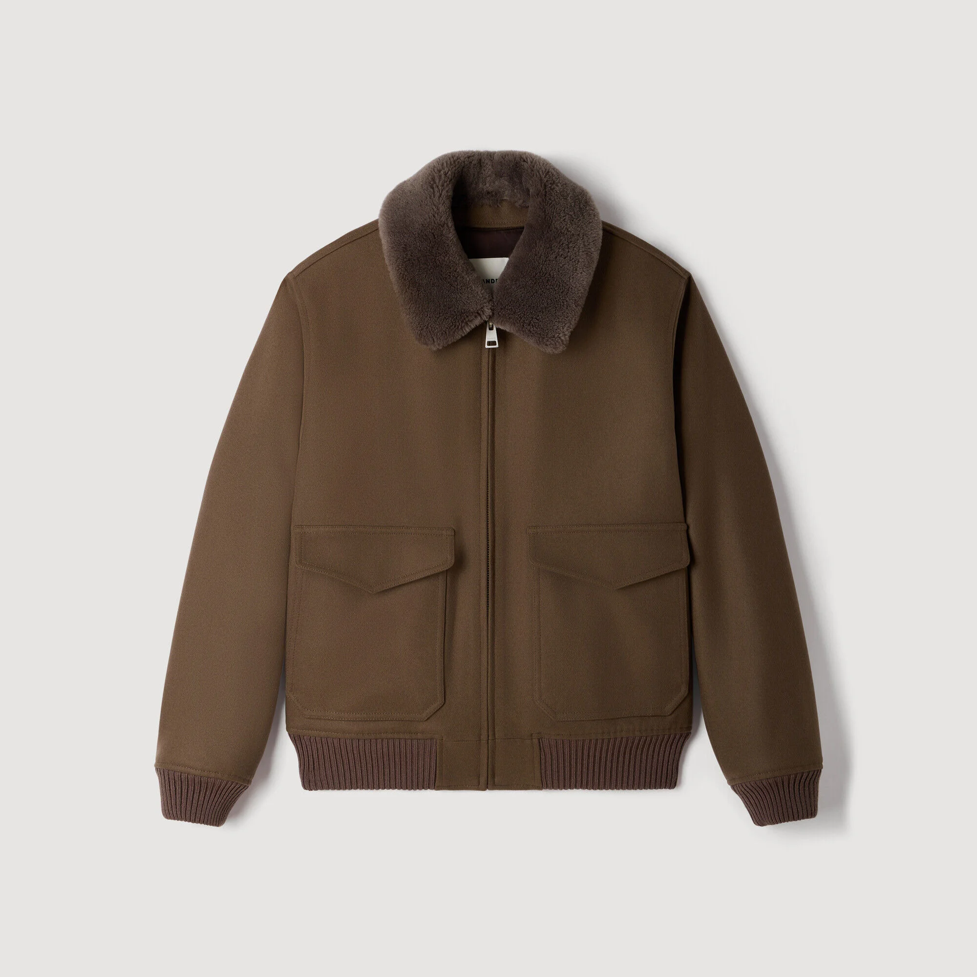 WOOL JACKET WITH REMOVABLE COLLAR - 1