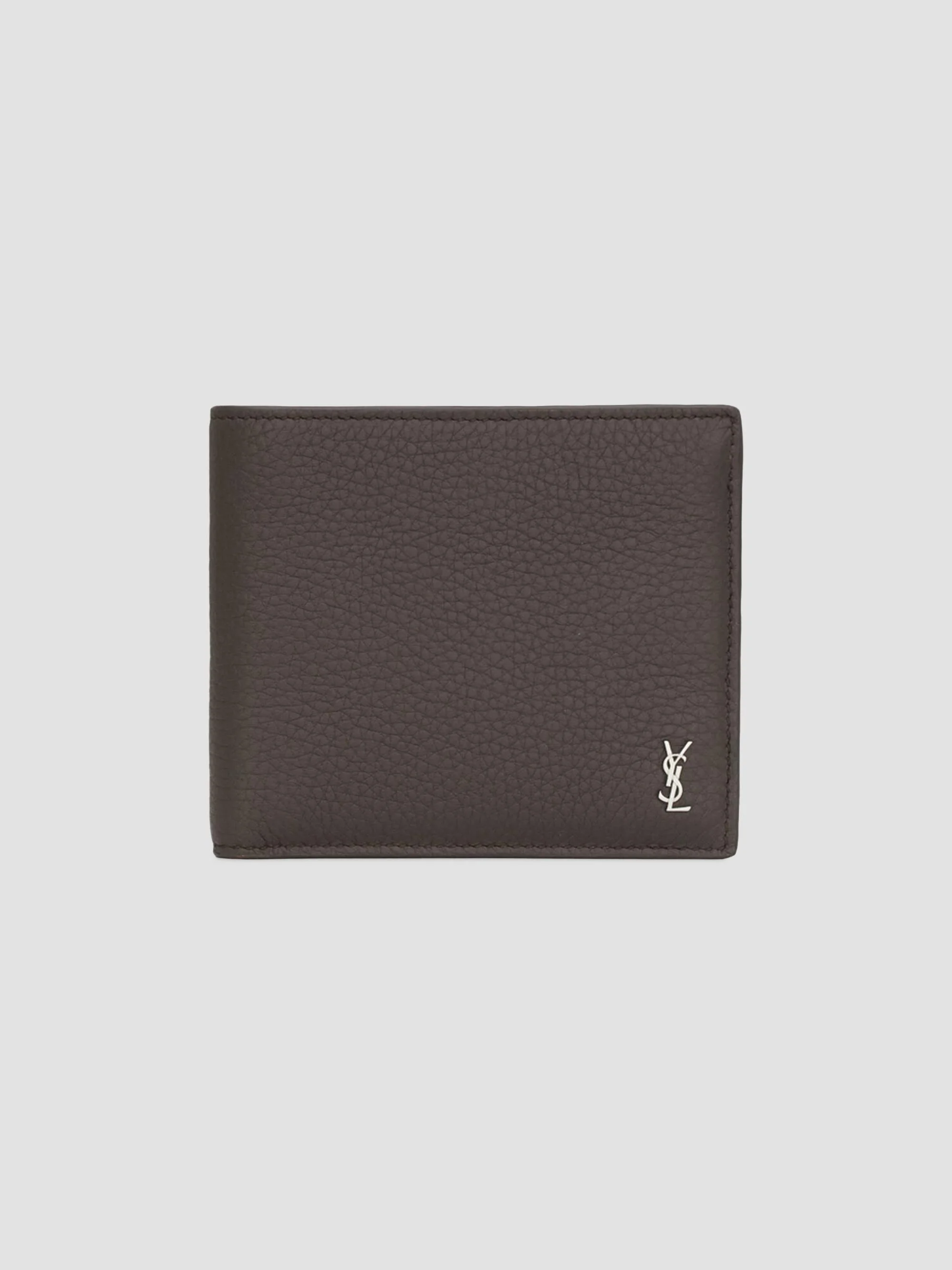 Men's Tiny Cassandre Wallet with Coin Purse in Grained Leather - Urban Grey - 1