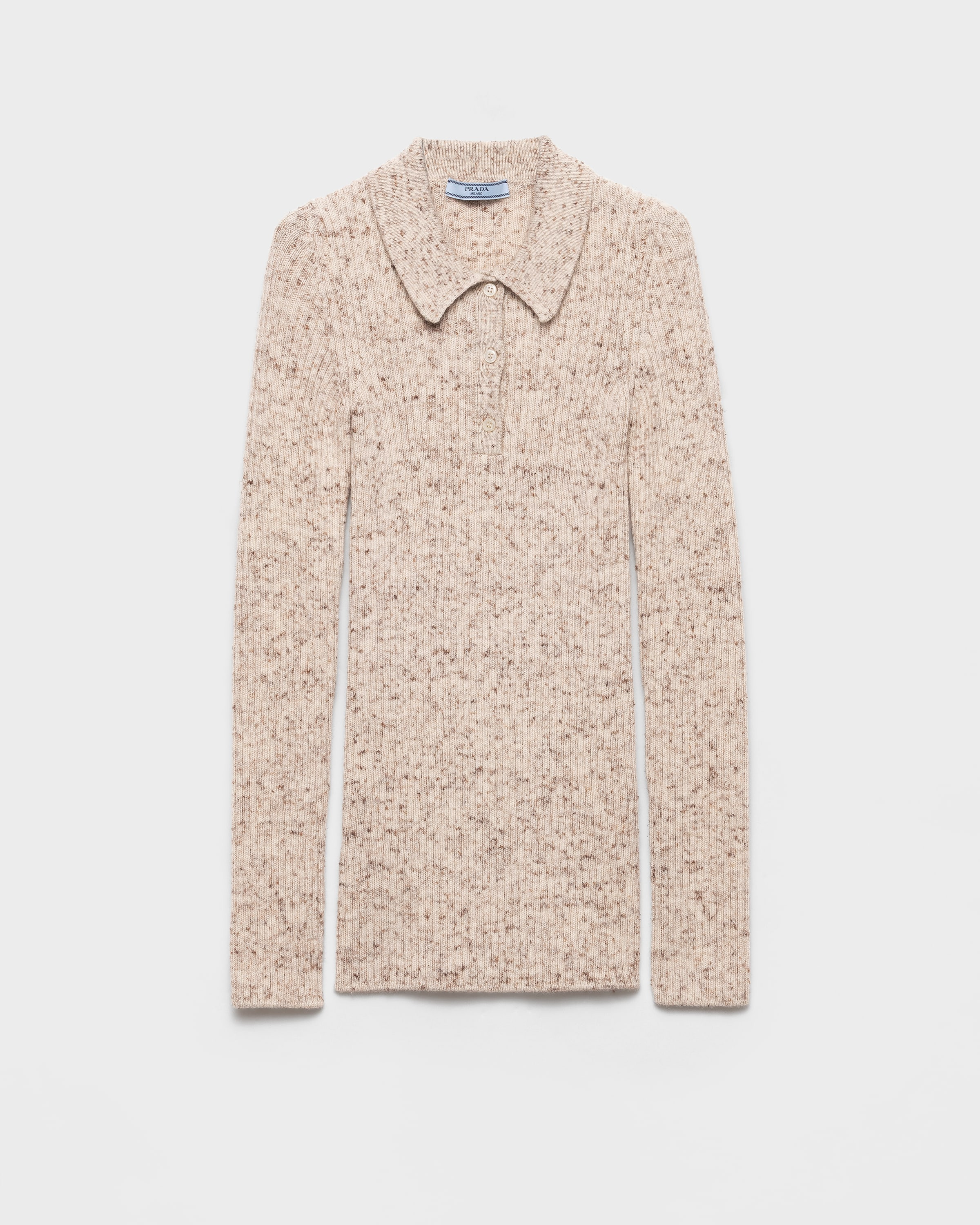 Wool and linen polo sweater - 1