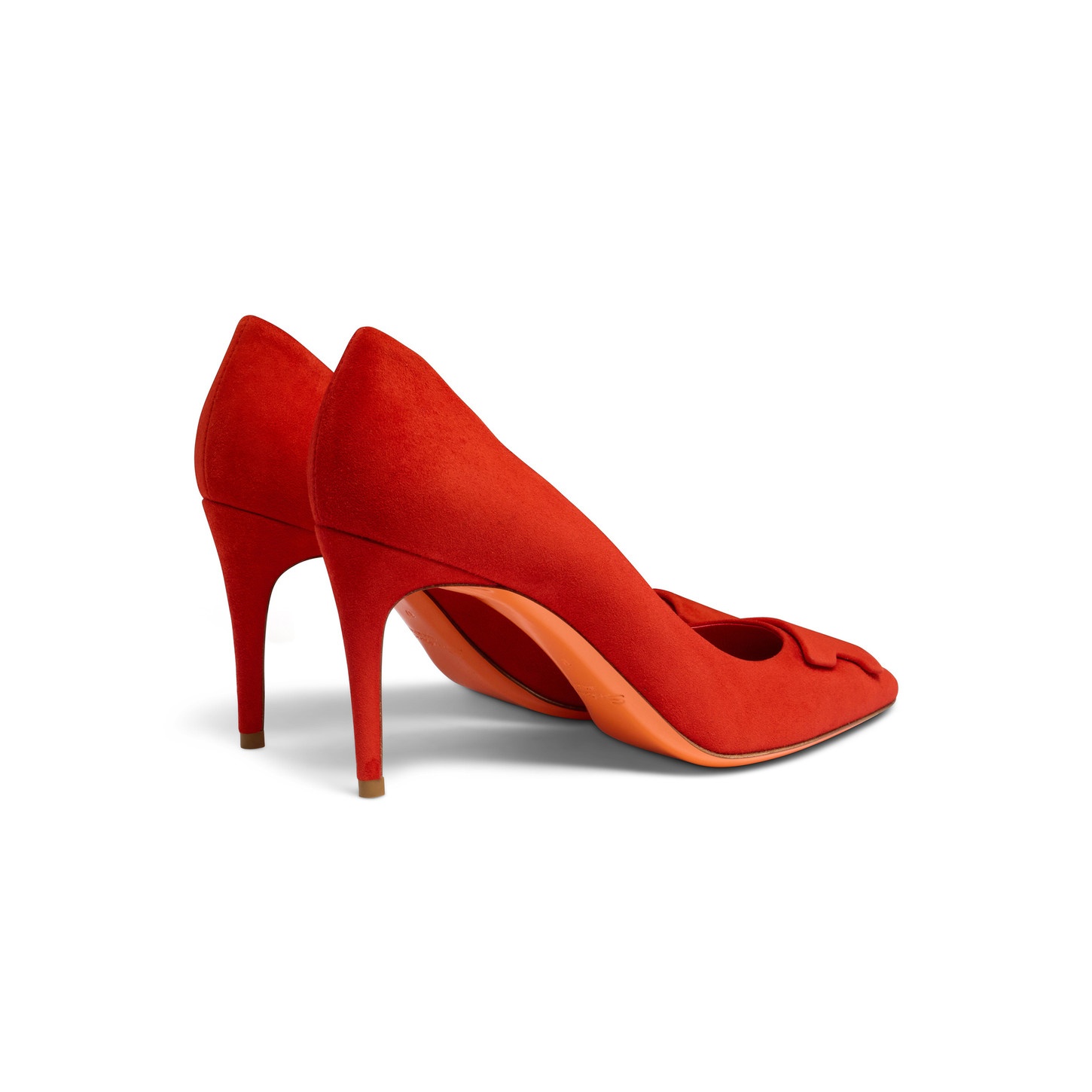 Women's red suede high-heel Santoni Sibille pump - 4
