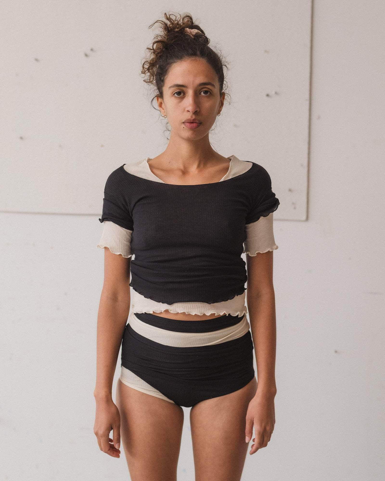 Pack - 2 Pama 3/4 Tee Shirt - Fine Organic Cotton Rib - 2