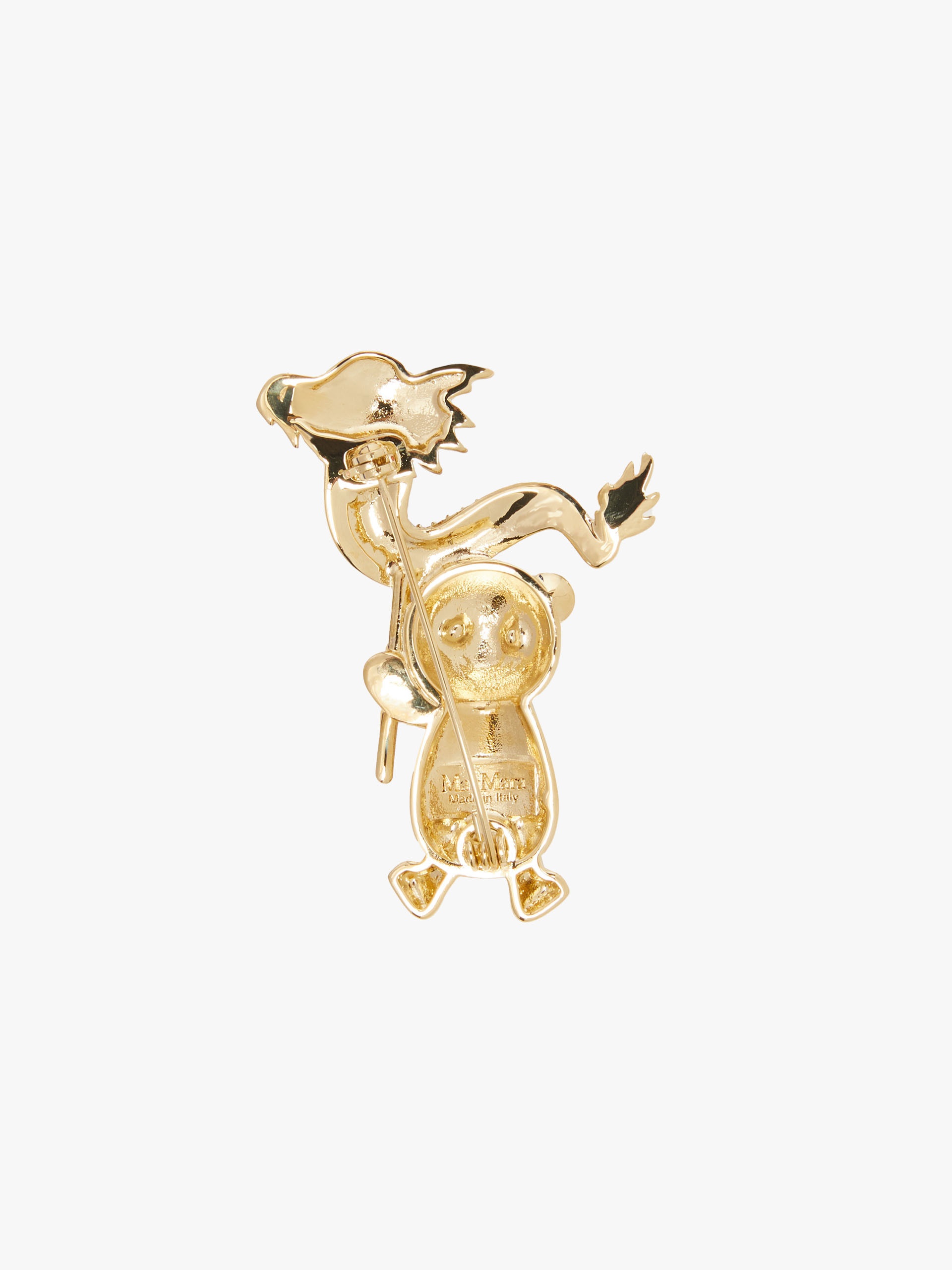 Metal teddy bear brooch with dragon - 2