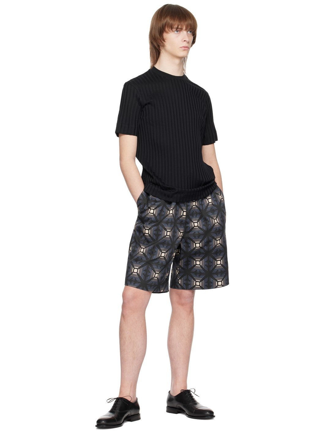 Blue Printed Shorts - 4