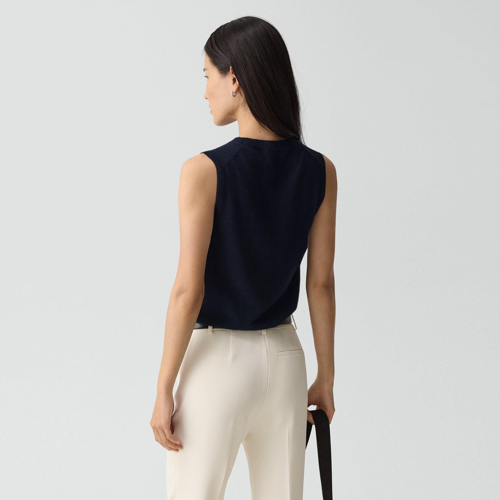 Crewneck Shell Top in Cashmere - 4