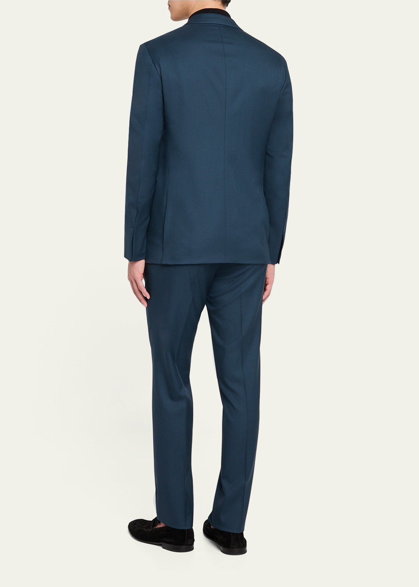 Men's Solid Wool Suit - 3