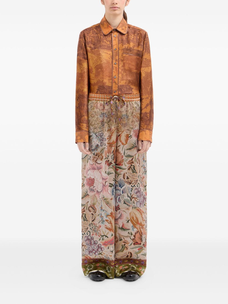 Pierre-Louis Mascia floral-tapestry drawstring trousers outlook