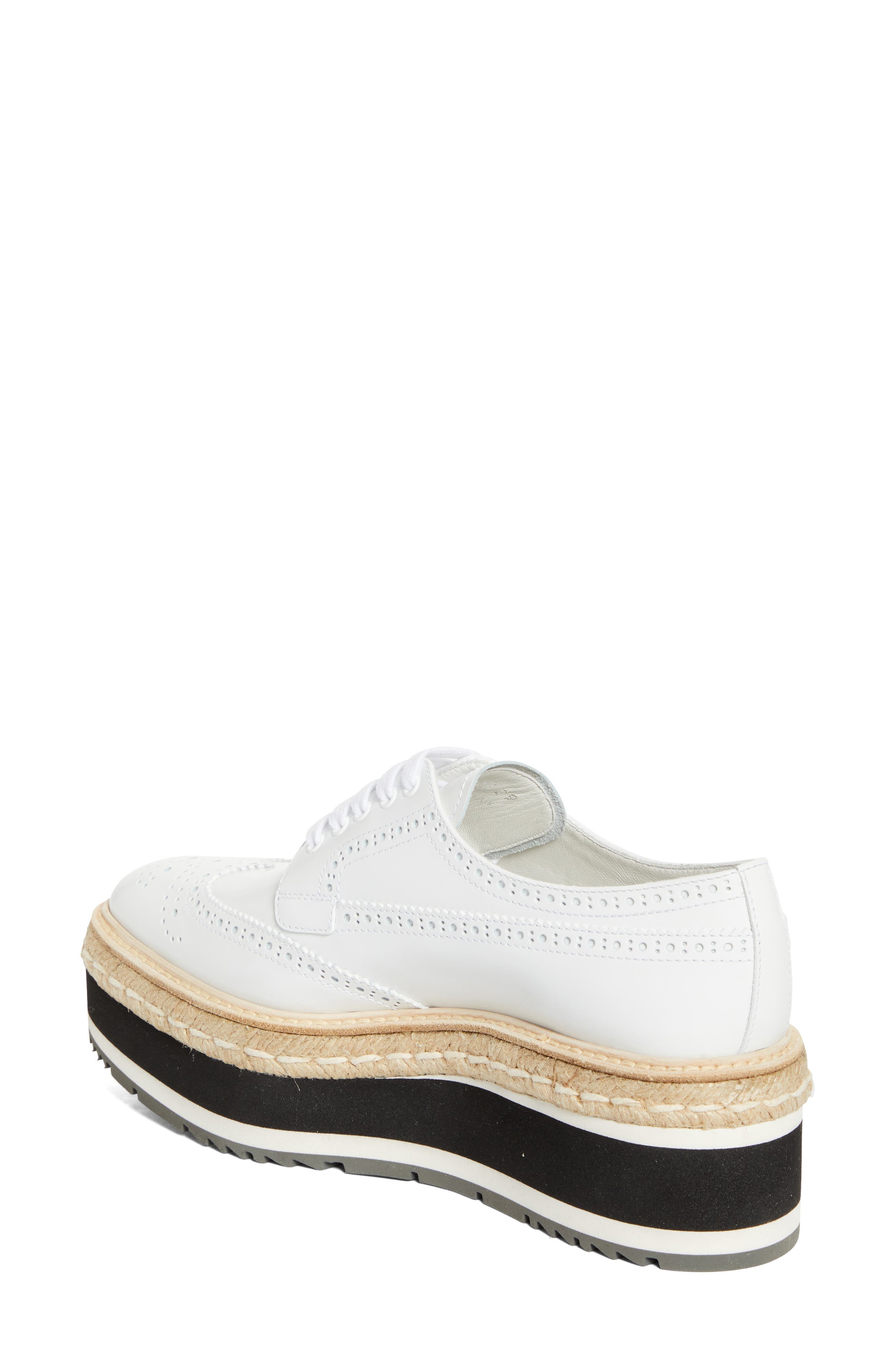 Prada Re-Edition Platform Wingtip Oxford in Bianco at Nordstrom - 2