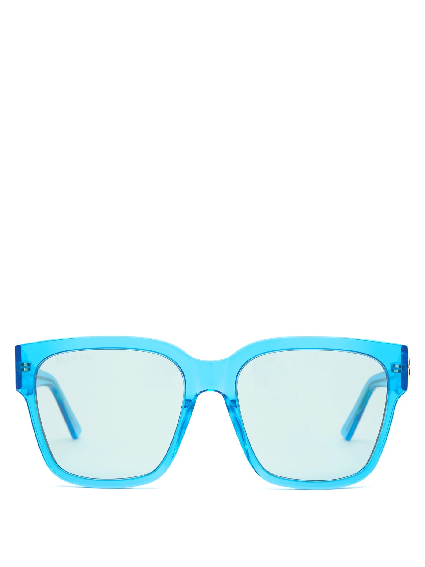 Logo-plaque square acetate sunglasses - 1