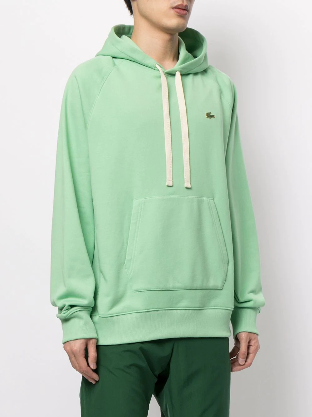 logo patch drawstring hoodie - 3