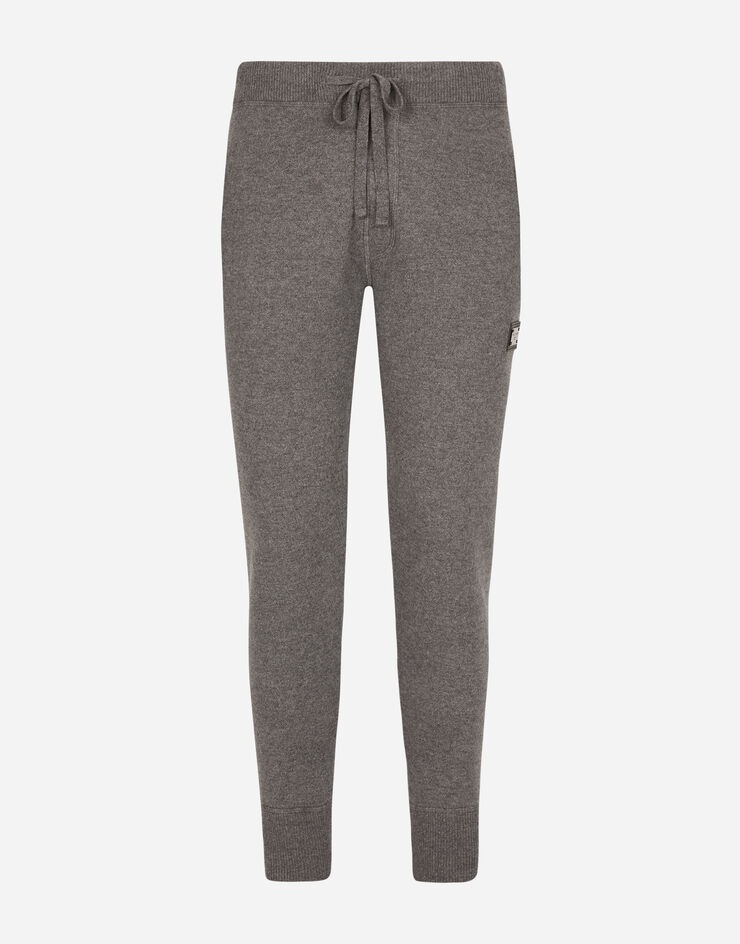 Wool and cashmere knit jogging pants - 1