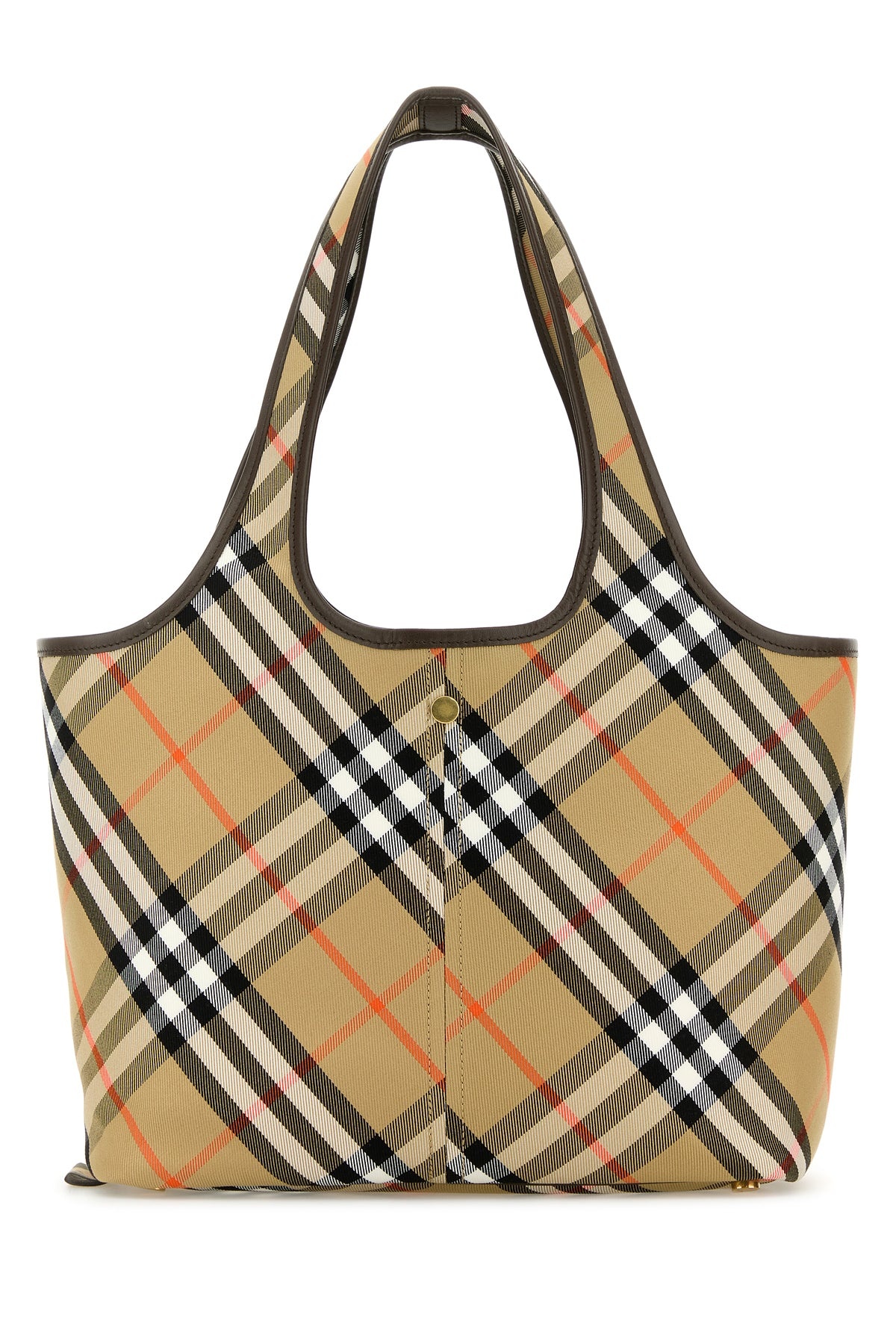 Embroidered canvas small Check shopping bag - 3