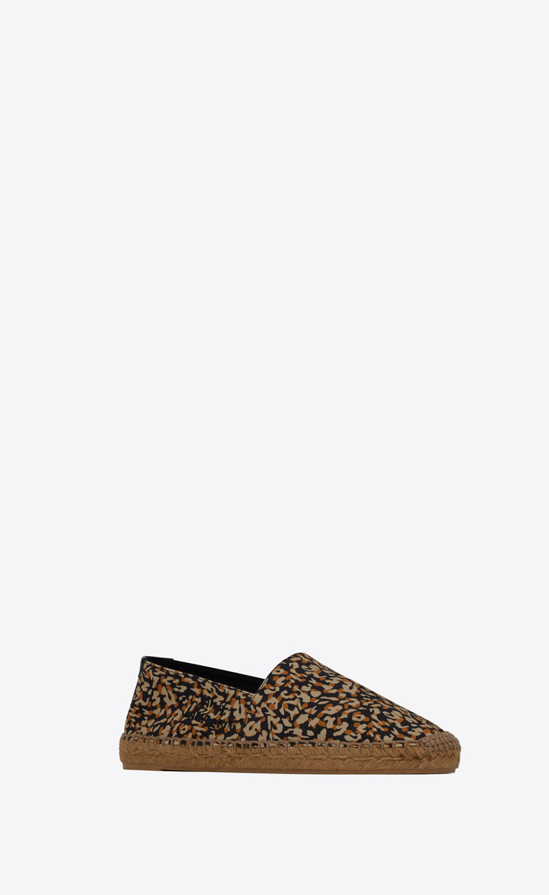 saint laurent embroidered espadrilles in leopard-print canvas 4