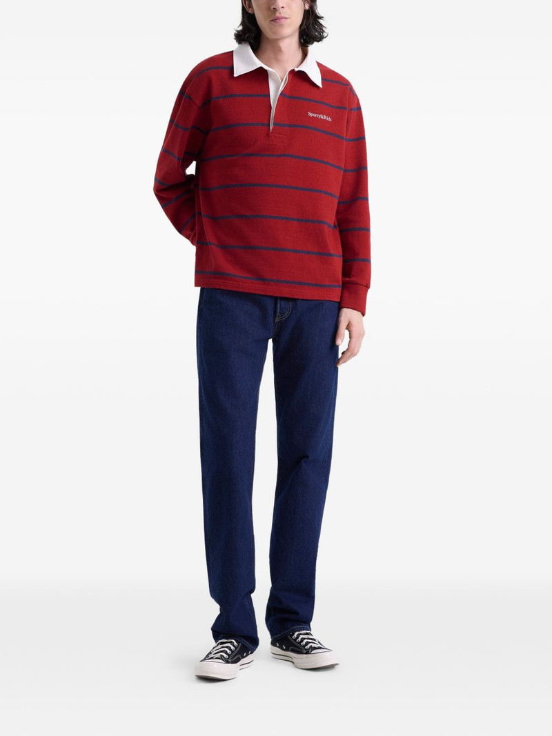 Sporty & Rich striped long-sleeve polo shirt outlook