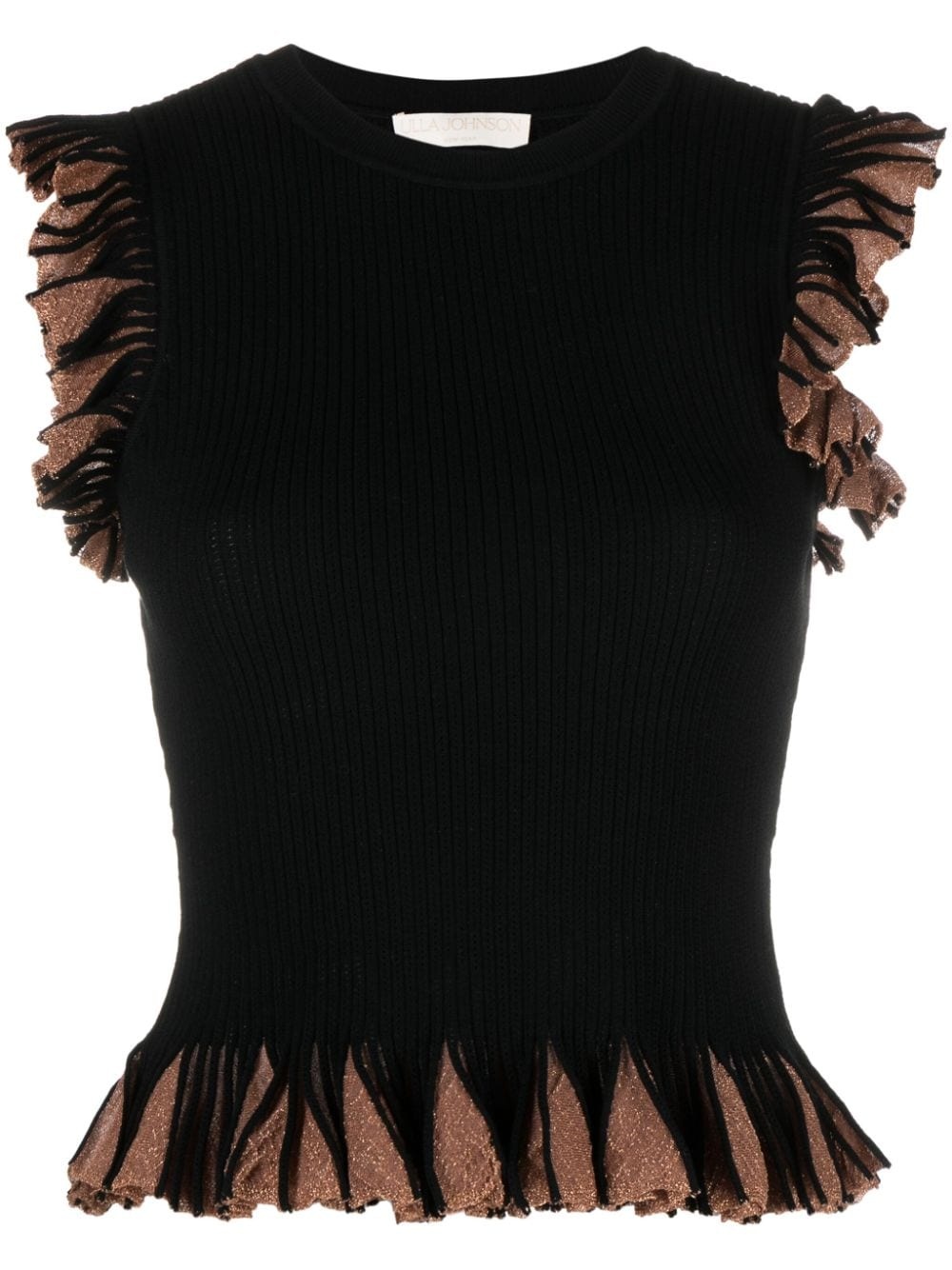 Leila lurex-detailing knitted tank top - 1