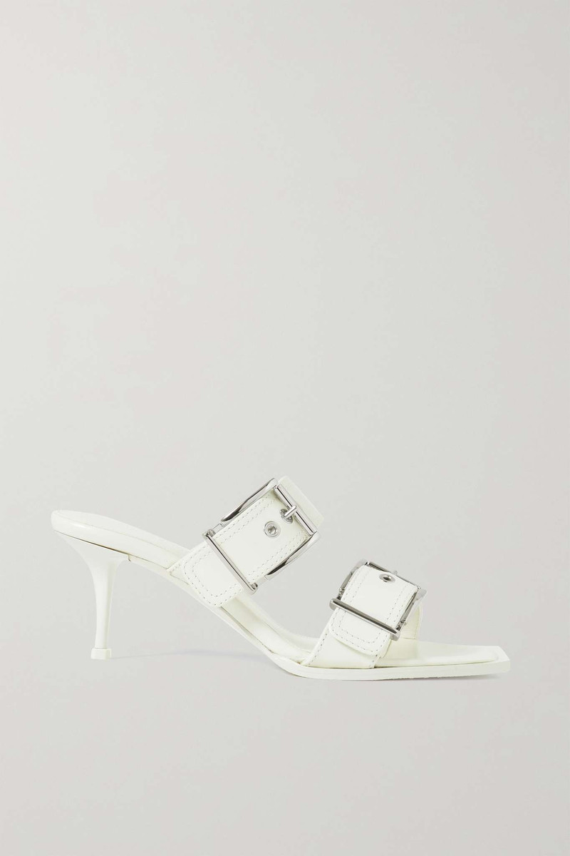 Buckled leather mules - 1