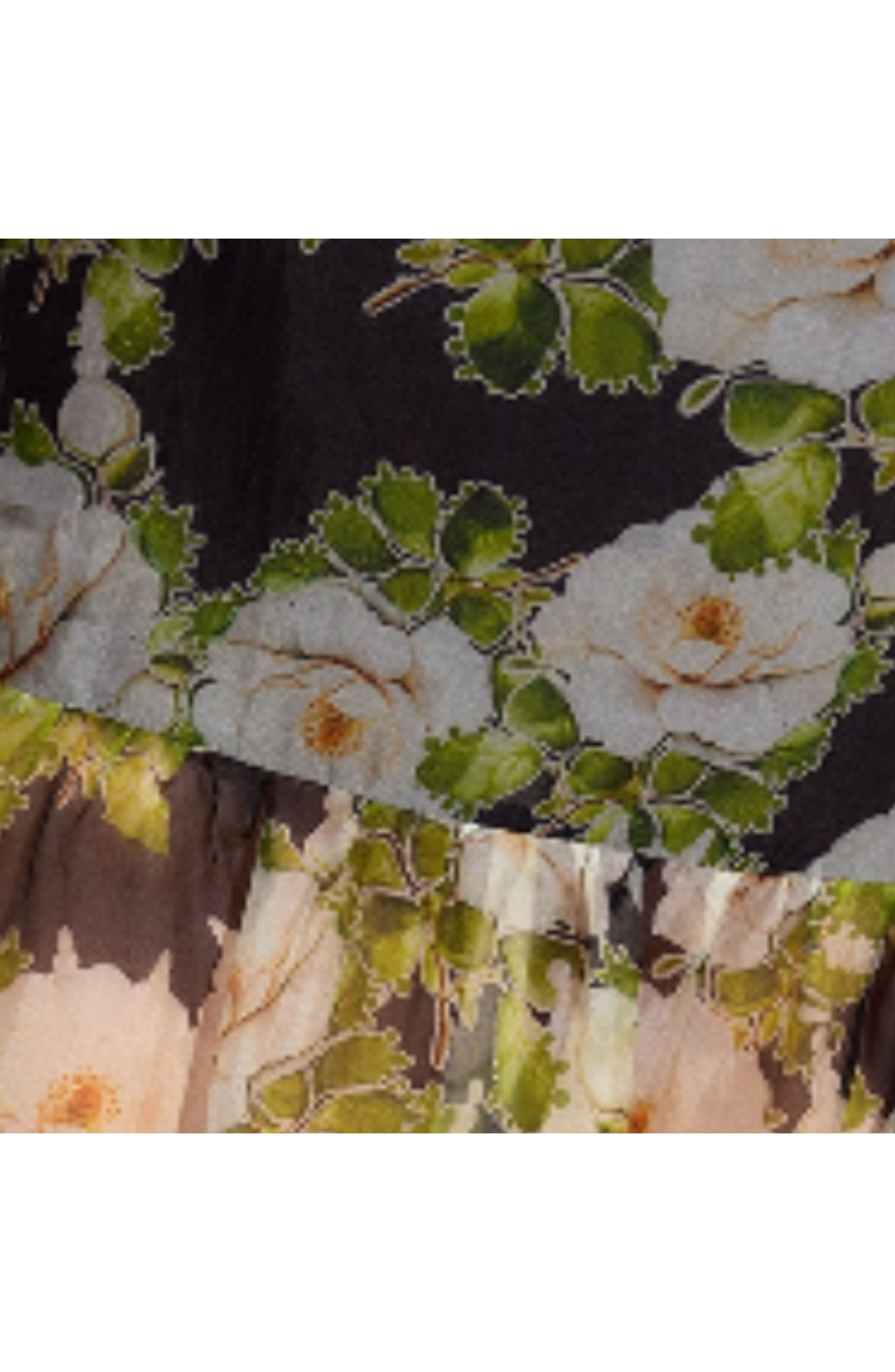 Cynthia Rowley Cornelia Silk Skirt in Black Floral at Nordstrom - 3