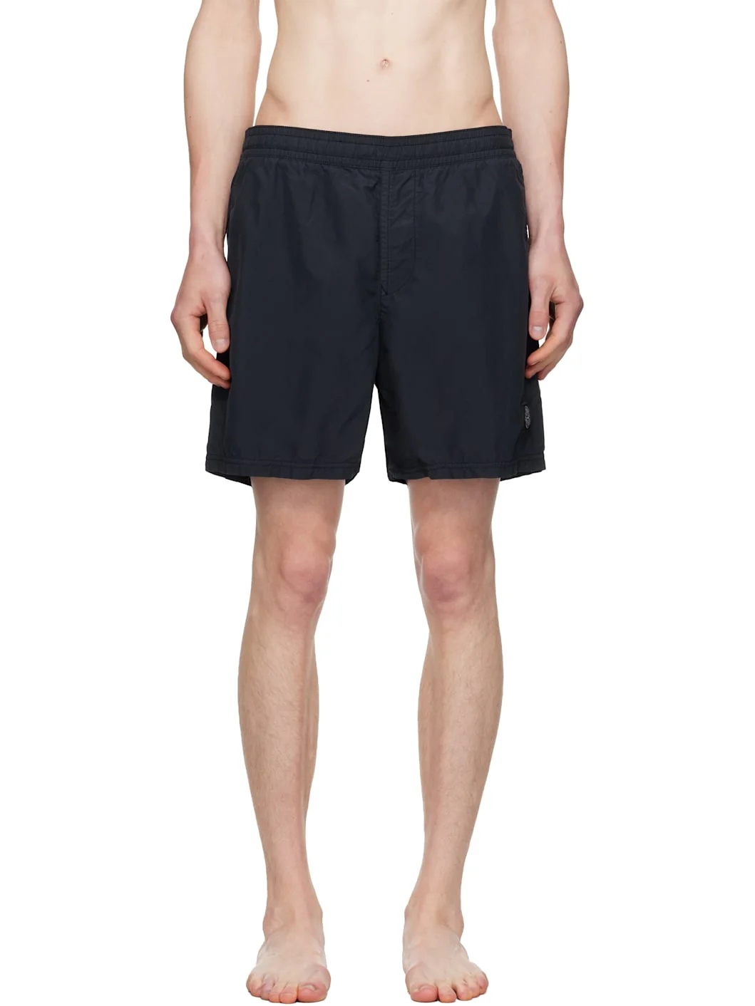 Navy B100B09 Brushed Nylon Swim Shorts - 1