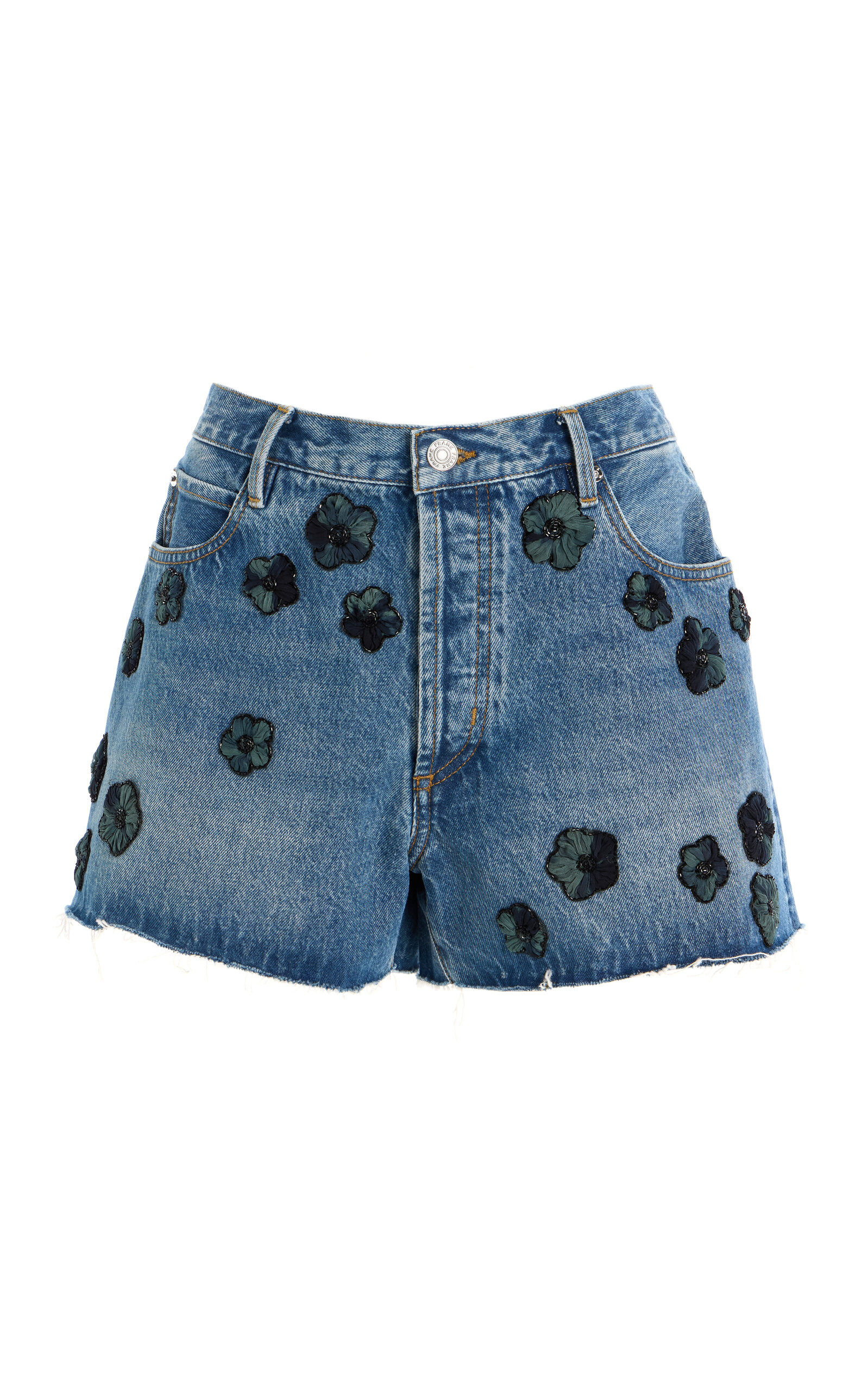 The Hang Embellished Denim Shorts dark wash - 1
