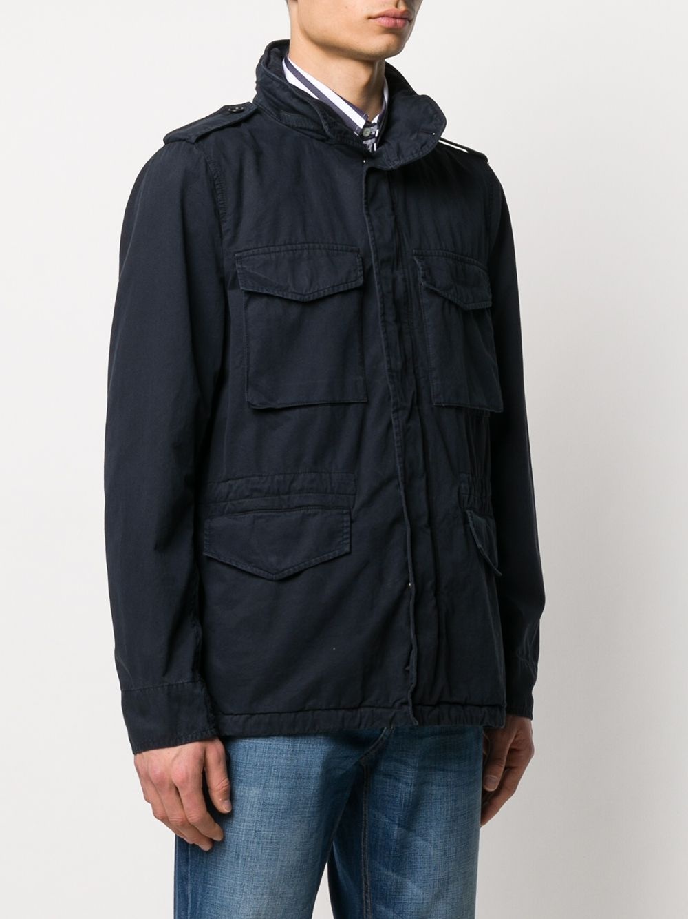 multi-pocket funnel-neck jacket - 3