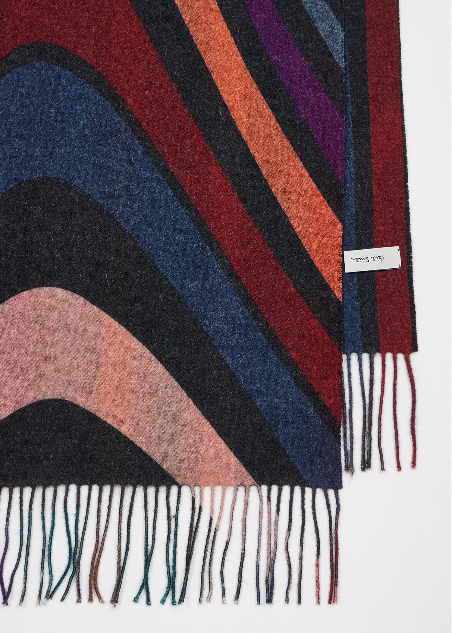 Women's Black Lightweight Wool 'Midnight Swirl' Scarf - 2