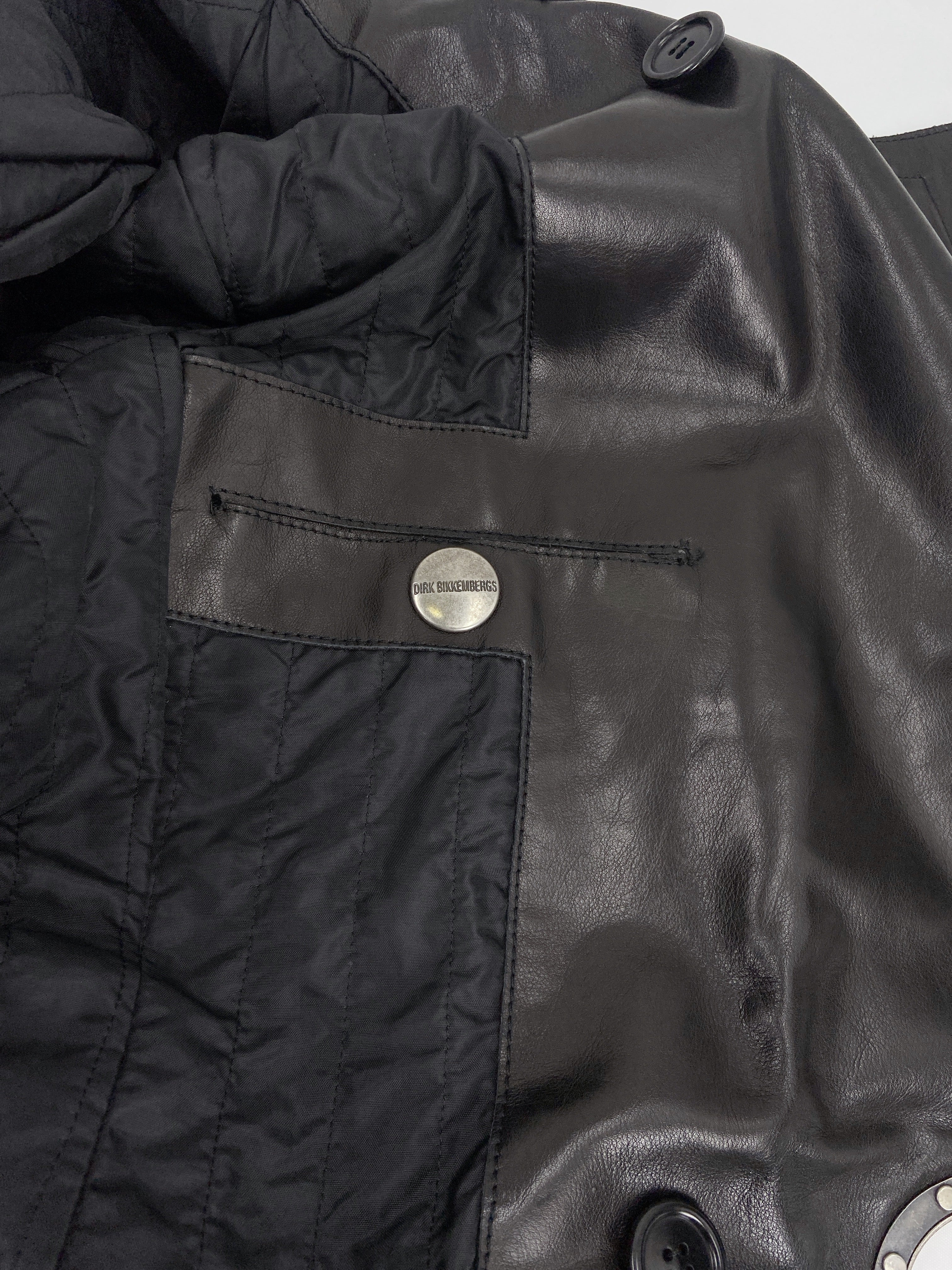 zOthers - Dirk Bikkembergs Fall 1996  Bungee Cord Cock Ring Bondage Lambskin Leather Coat Jacket 46 - 19