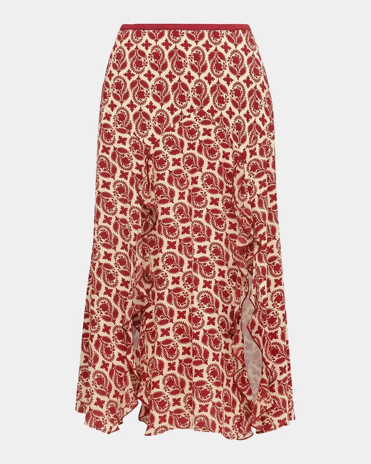 Heavenly Floral-Print Ruffle Midi Skirt - 1